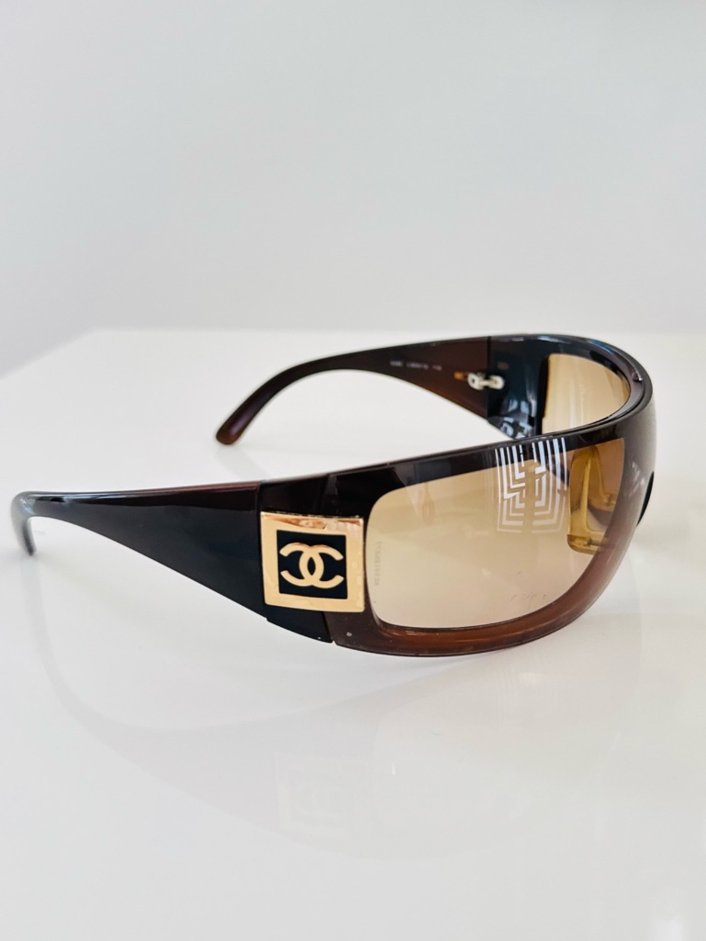 RARE 💫 Vintage CHANEL Vintage 5085 brown gold sunglasses - Picture 4 of 8